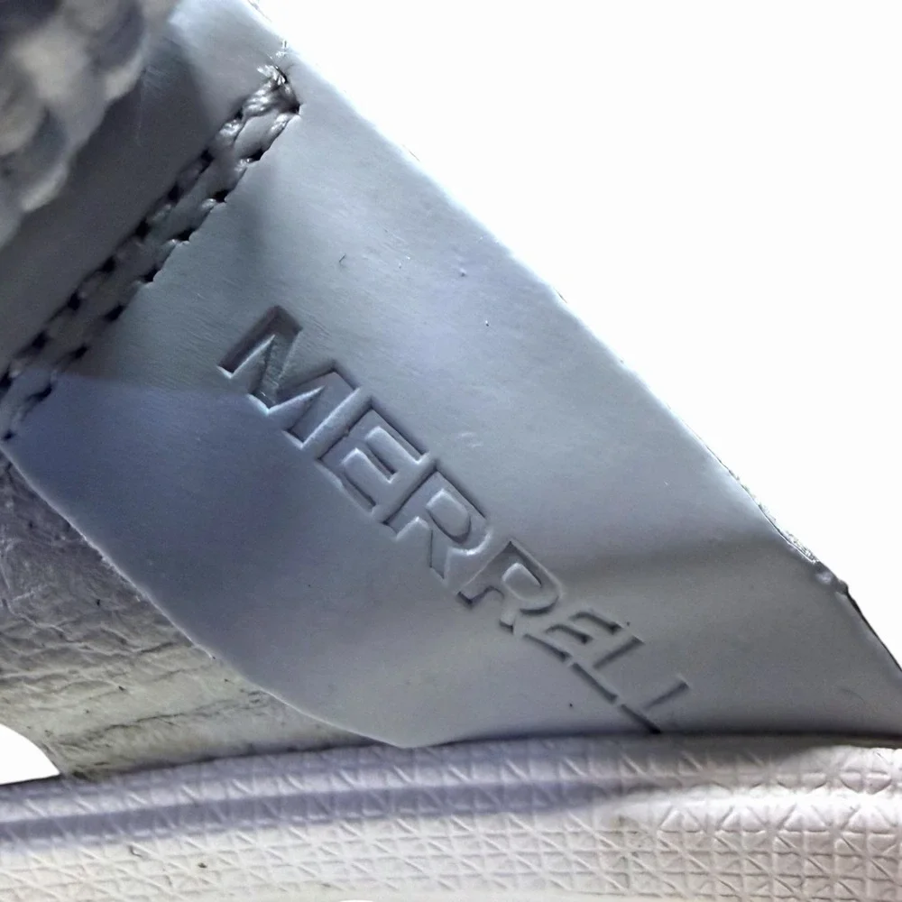 Merrell High Rise Sandals Womens 8 Gray White Cork Footbed Sport Thong Sandal